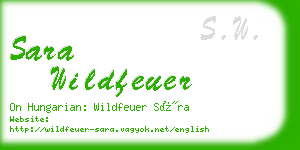 sara wildfeuer business card
